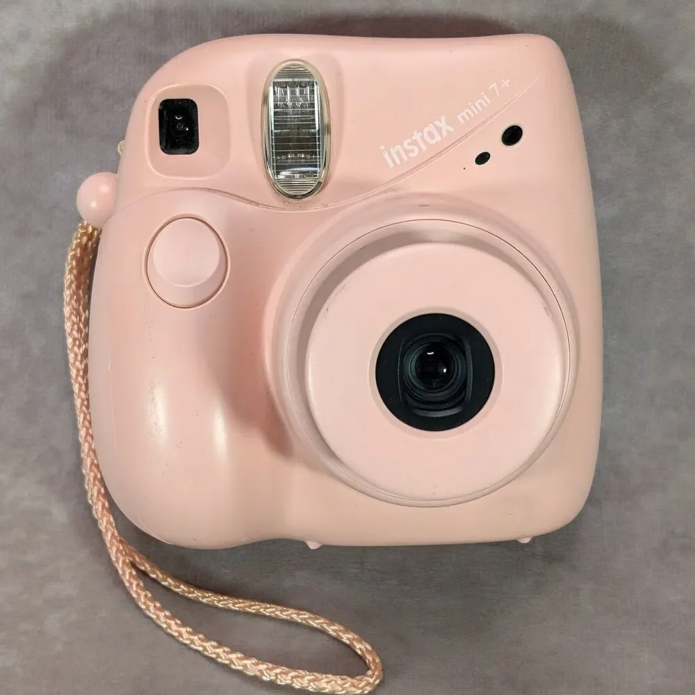 Fujifilm Instax Mini 7+ Instant Film Camera Light Blush Pink With Wrist Strap